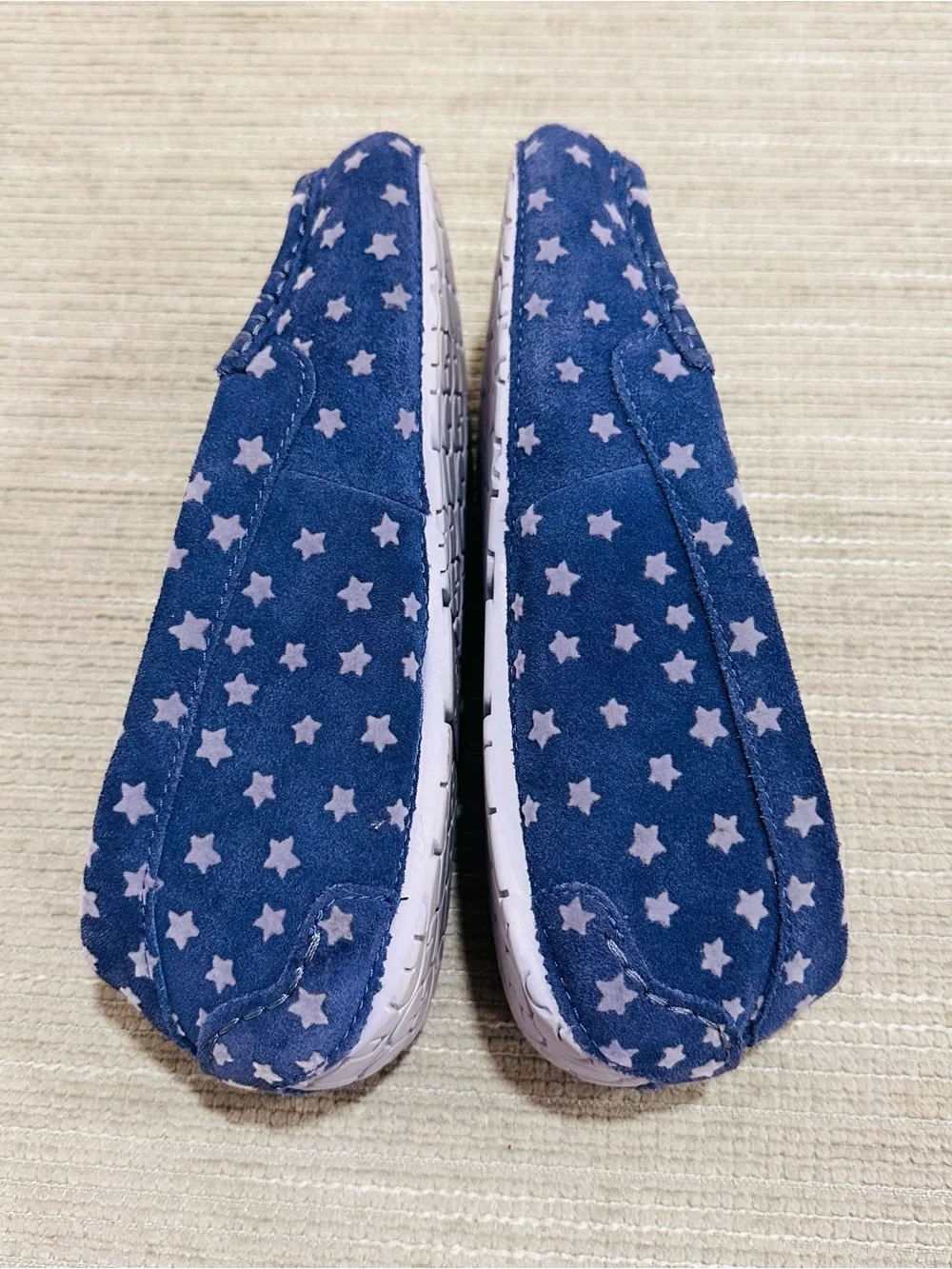 UGG Kids Nasir Stars Suede Moccasins Blue Youth Size 4 (US Women's 5.5)